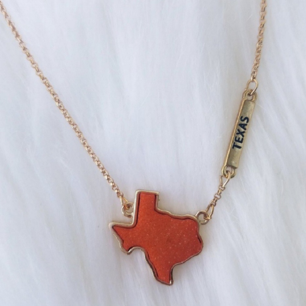 Orange Texas Druzy Necklace